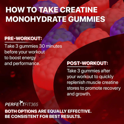 Creatine Monohydrate Gummies Complex 8000mg Chewable for Women and Men with L